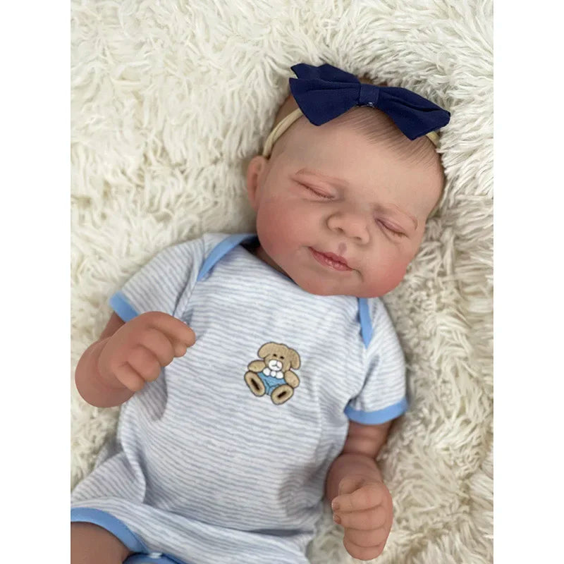 48CM Full Body Vinyl Silicone Baby Dolls Reborn Pascale Newborn Sleeping Girl Boy 3D Painted Skin with Visible Veins Bebe Reborn