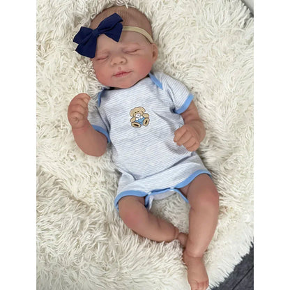 48CM Full Body Vinyl Silicone Baby Dolls Reborn Pascale Newborn Sleeping Girl Boy 3D Painted Skin with Visible Veins Bebe Reborn