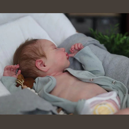 49cm Full Vinyl Girl Body Silicone Reborn Doll Loulou with Hand Rooted Hair 3D Skin High Quality Gift