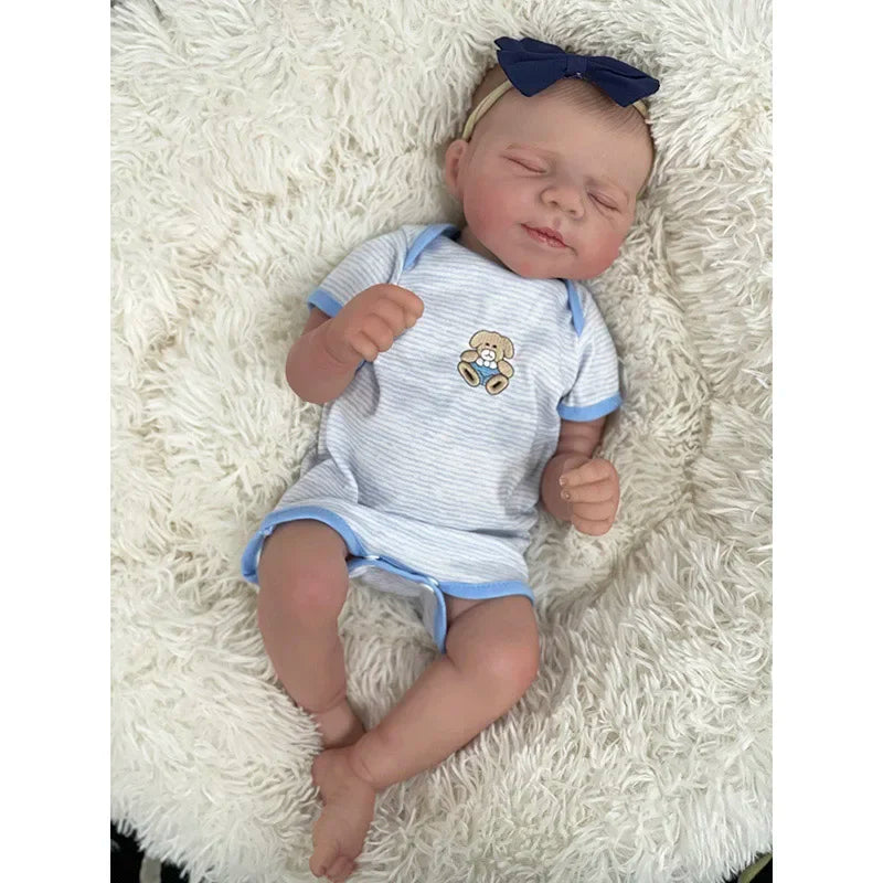 48CM Full Body Vinyl Silicone Baby Dolls Reborn Pascale Newborn Sleeping Girl Boy 3D Painted Skin with Visible Veins Bebe Reborn
