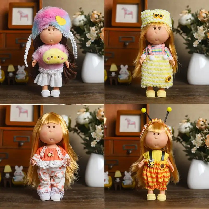 Hot 24CM Mia Spanish Potato Doll Outfit Sets Cute Dress Hat Overalls Clothes Accessories For Little Girls  Birthday Gift Toy